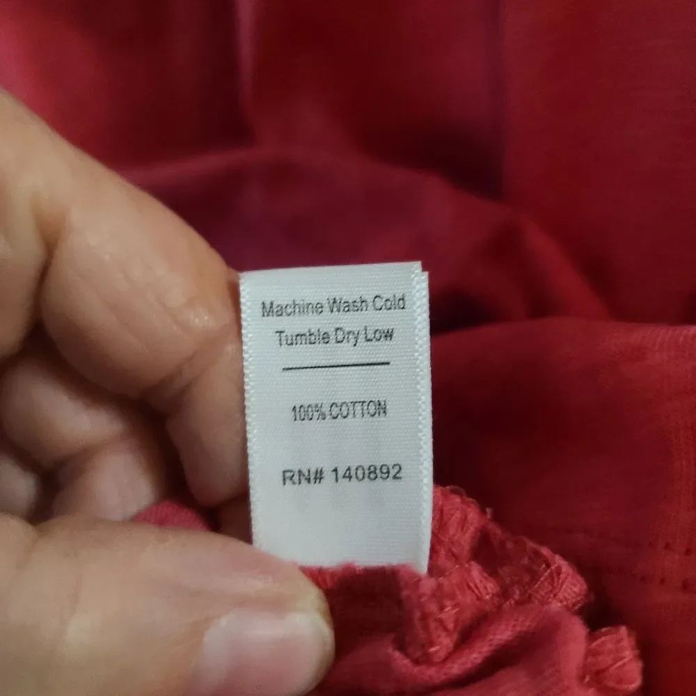 Marine Layer Cotton Off Shoulder Smocked Waist Top Size Large NEW